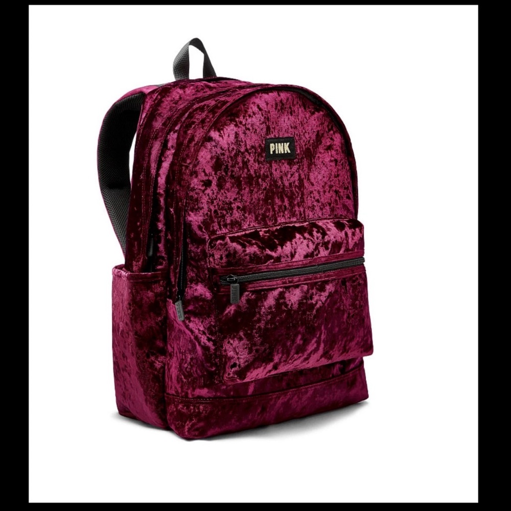 PINK Victoria's Secret Velvet Backpack - Deep Red